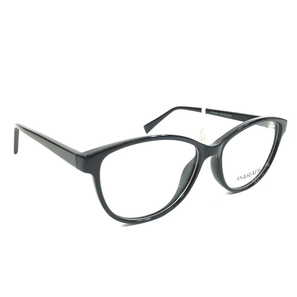 Parade Eyeglasses Frames 1108 Polished Black Cat Eye Full Rim 53-15-143